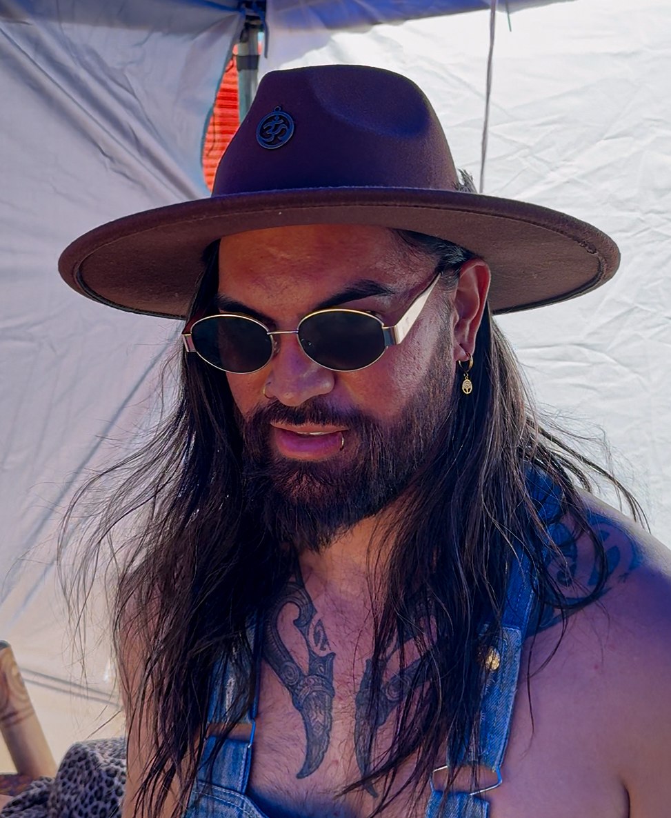 Man wearing sunglasses and a brown fedora